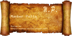 Manher Polla névjegykártya